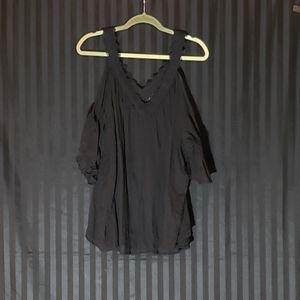 Black cold shoulder top
